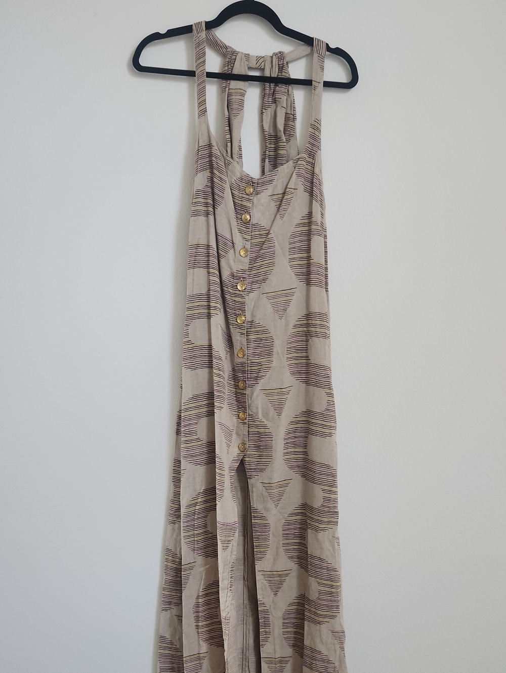 Anthropologie Celandine Linen Halter Dress